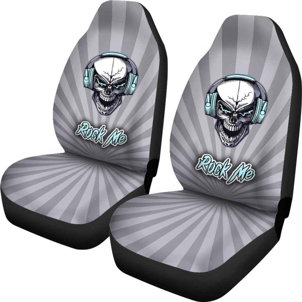 Rock Me Skull Music Lover Universal Fit Car Seat Covers-grizzshop