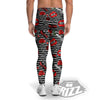 Rock’N’Roll Stiped Black White Print Pattern Men's Leggings-grizzshop