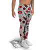 Rock’N’Roll Stiped White Black Print Pattern Men's Leggings-grizzshop