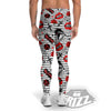 Rock’N’Roll Stiped White Black Print Pattern Men's Leggings-grizzshop