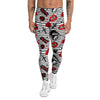 Rock’N’Roll Stiped White Black Print Pattern Men's Leggings-grizzshop