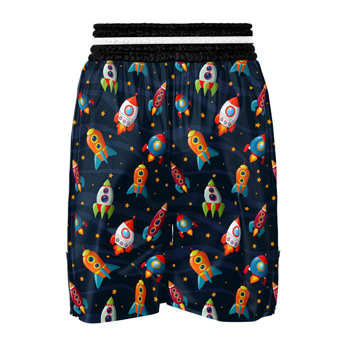 Rockets Space Print Pattern Boxing Shorts-grizzshop