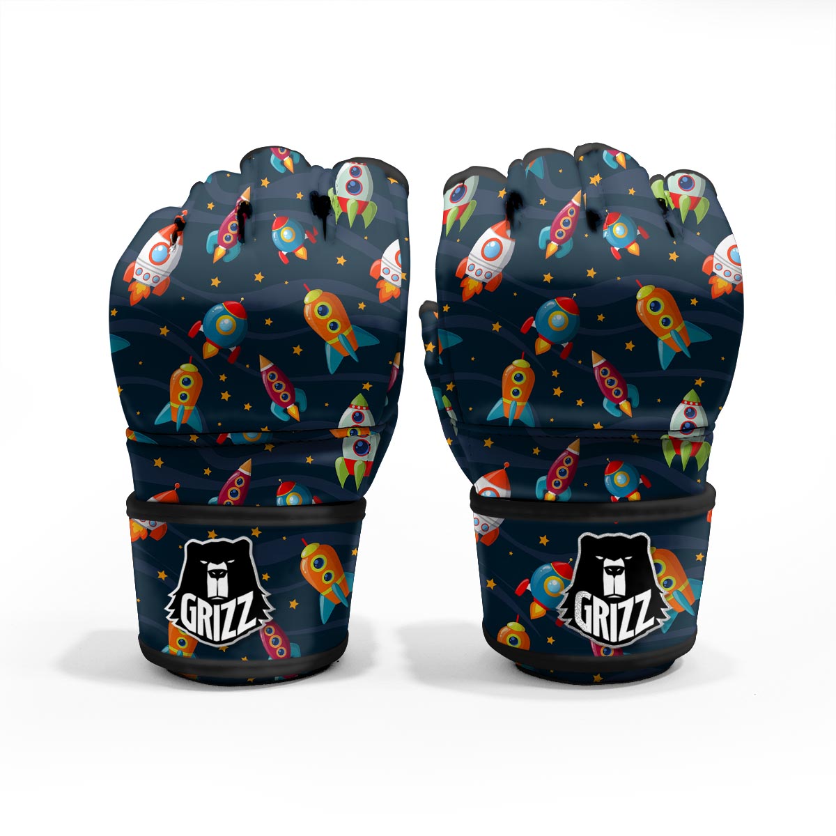 Rockets Space Print Pattern MMA Gloves-grizzshop
