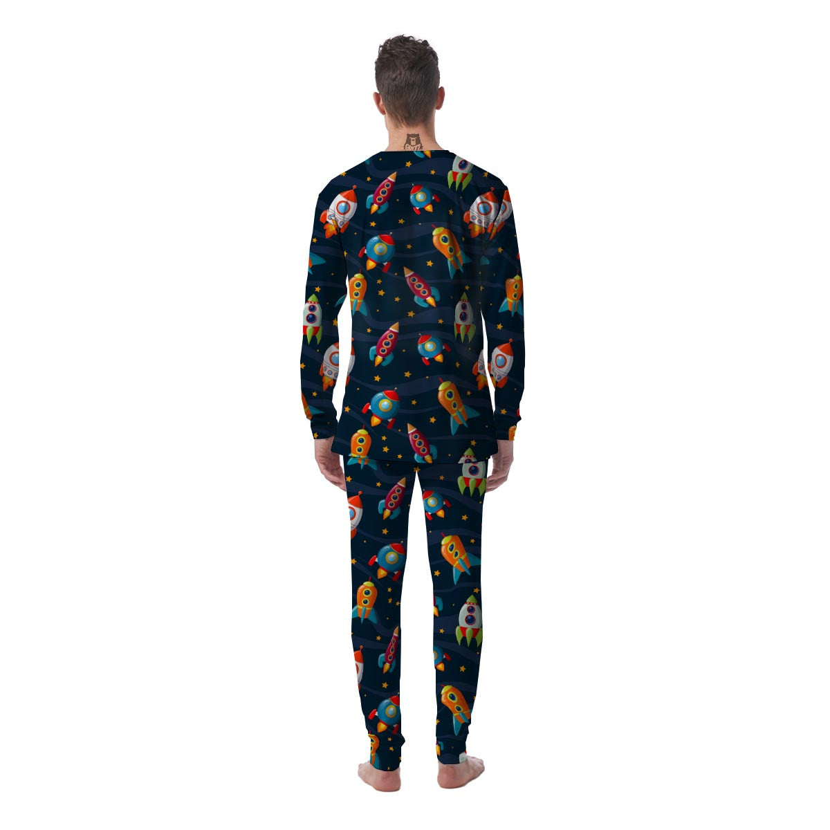Rockets Space Print Pattern Men's Pajamas-grizzshop