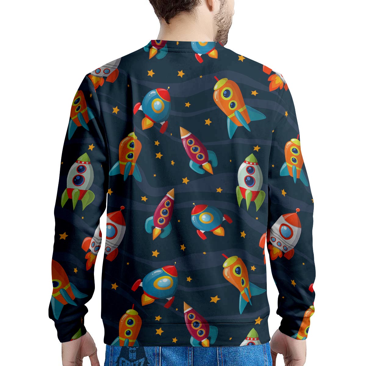 Rockets Space Print Pattern Men's Sweatshirt-grizzshop