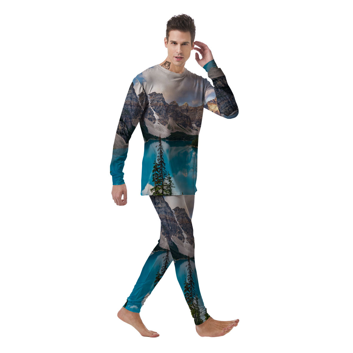Rocky Mountain Print Men's Pajamas-grizzshop