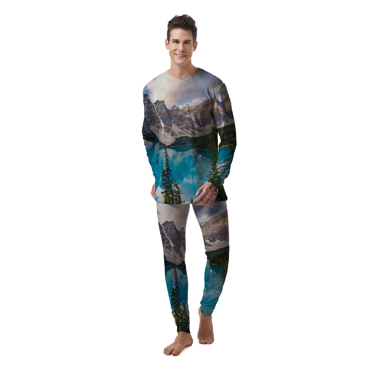 Rocky Mountain Print Men's Pajamas-grizzshop