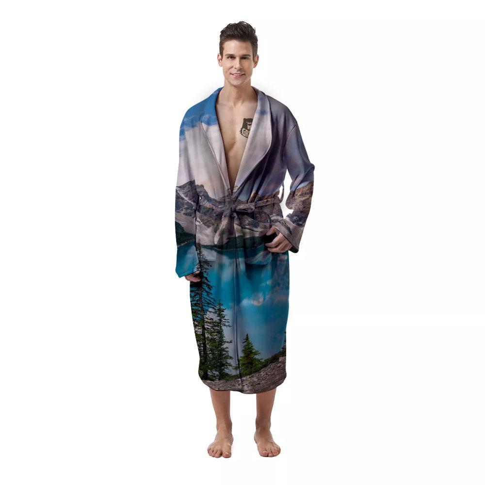 Rocky Mountain Print Men's Robe-grizzshop