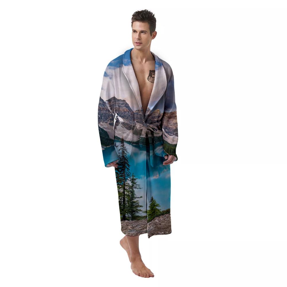 Rocky Mountain Print Men's Robe-grizzshop