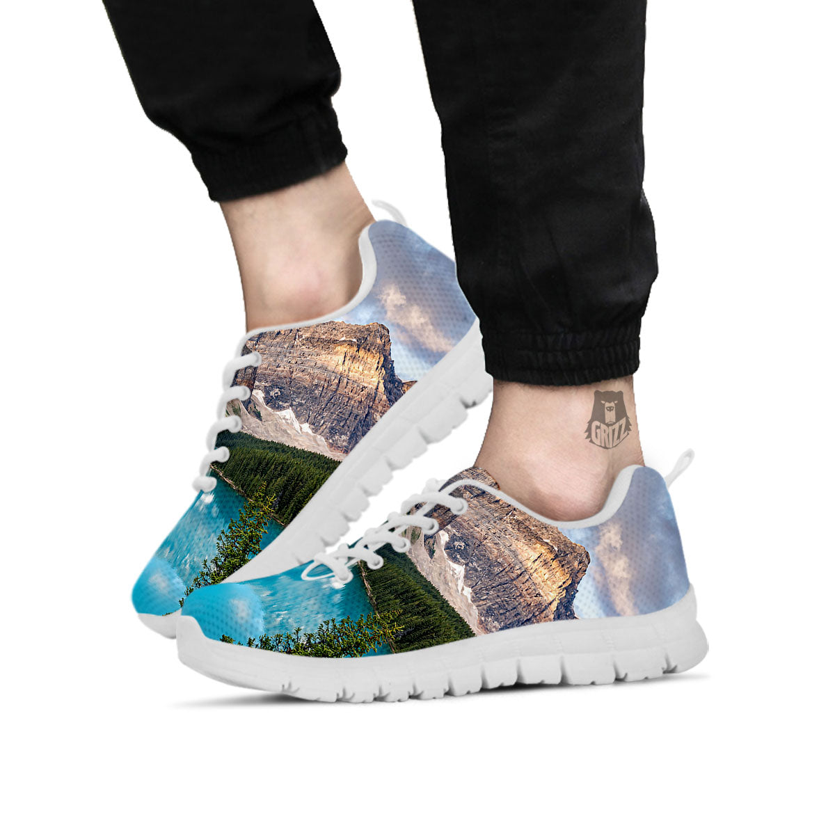 Rocky Mountain Print White Sneaker-grizzshop