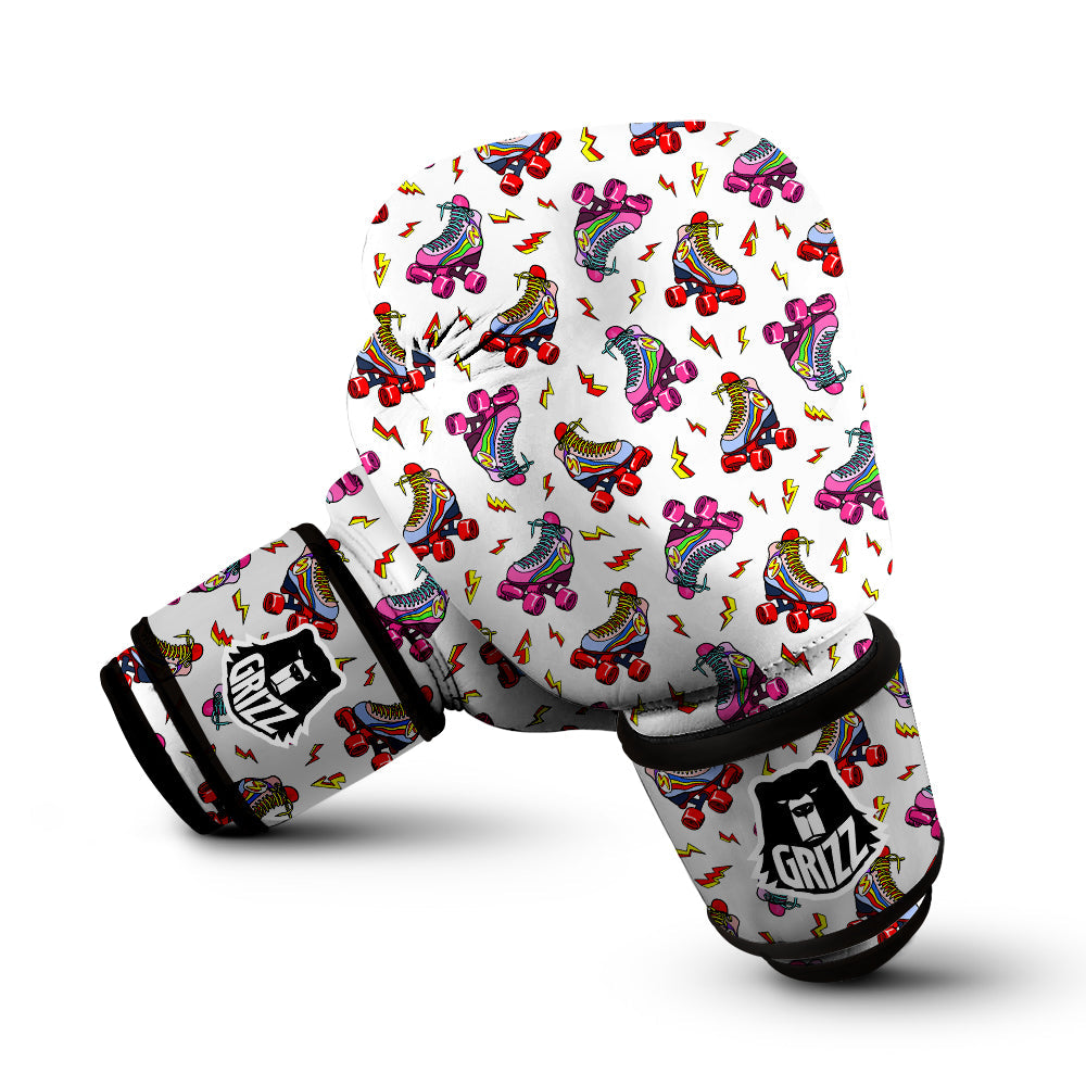 Roller Skates Lightning Print Pattern Boxing Gloves-grizzshop