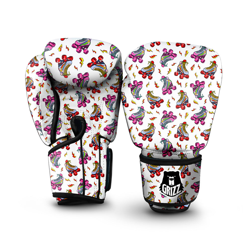 Roller Skates Lightning Print Pattern Boxing Gloves-grizzshop