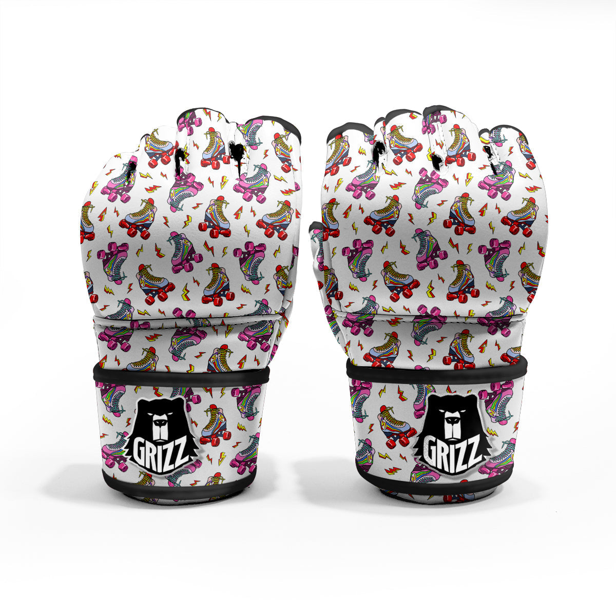 Roller Skates Lightning Print Pattern MMA Gloves-grizzshop