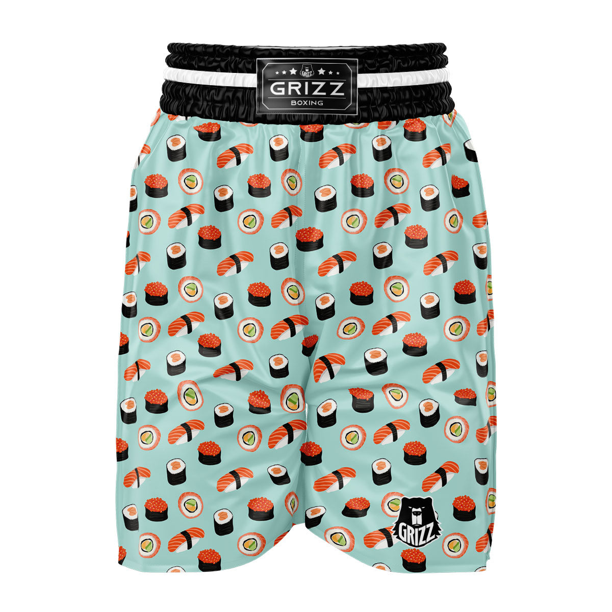 Rolls And Japanese Sushi Print Pattern Boxing Shorts-grizzshop
