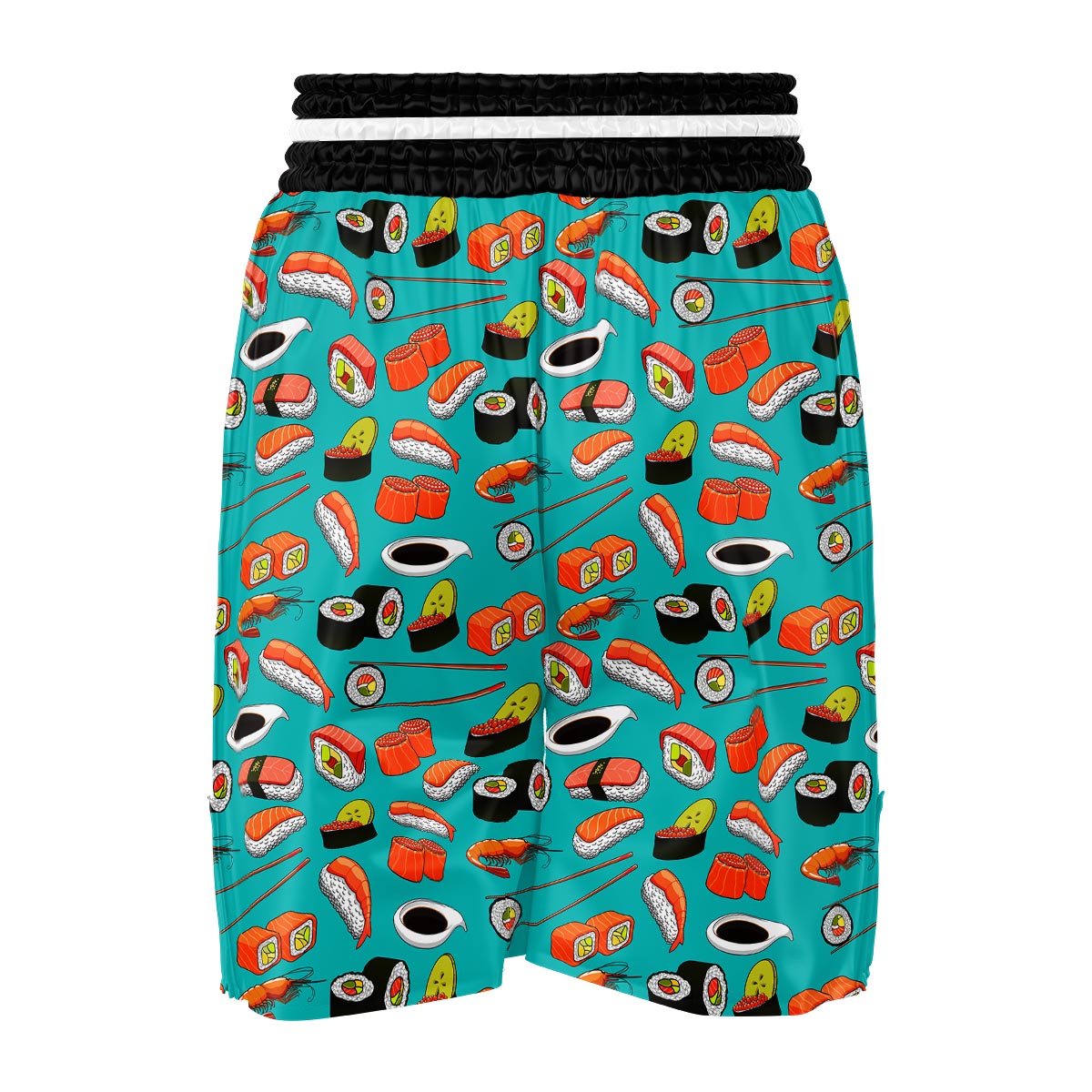 Rolls And Salmon Sushi Print Pattern Boxing Shorts-grizzshop