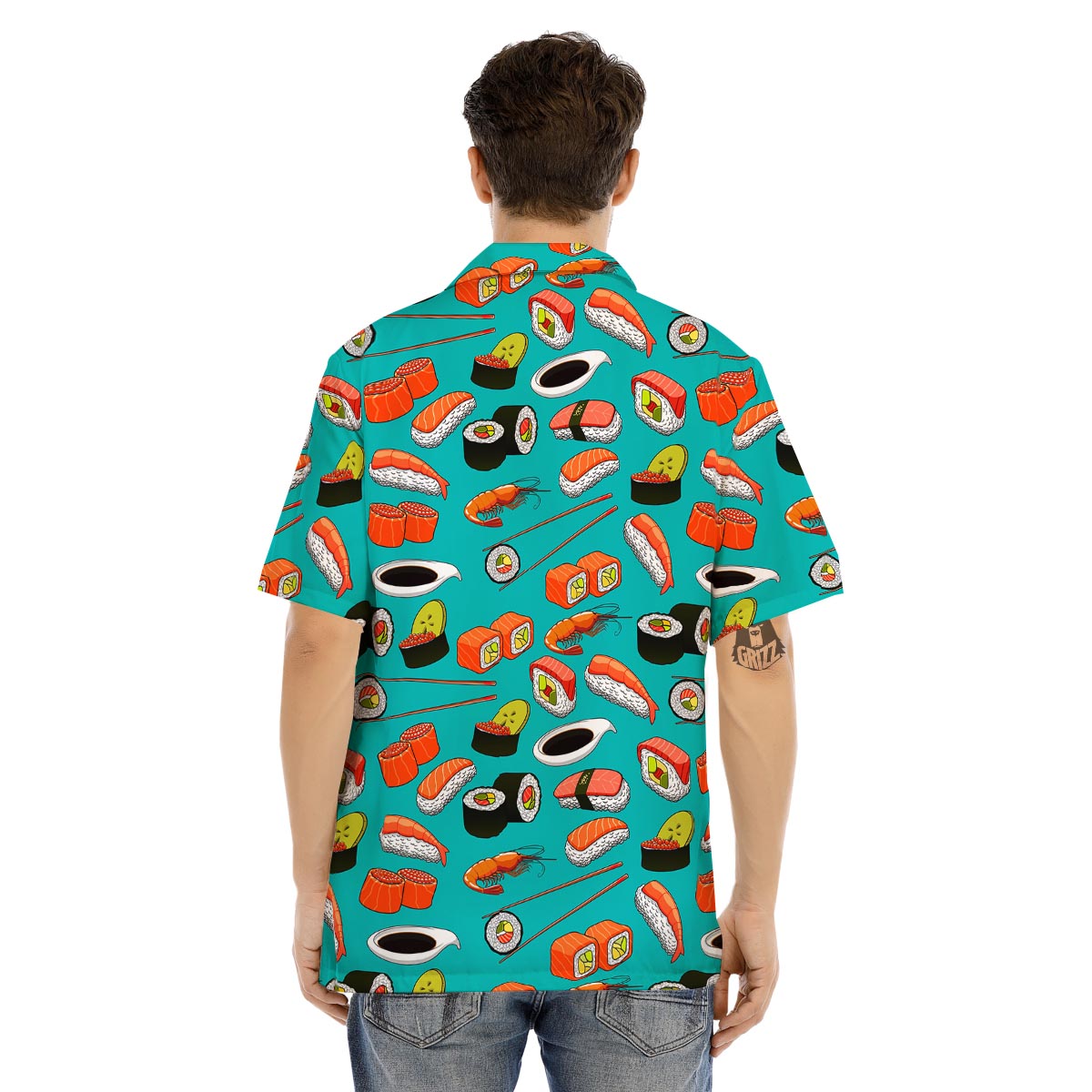 Rolls And Salmon Sushi Print Pattern Men's Hawaiian Shirt-grizzshop