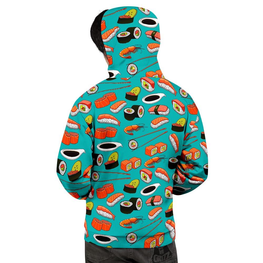 Rolls And Salmon Sushi Print Pattern Men's Hoodie-grizzshop