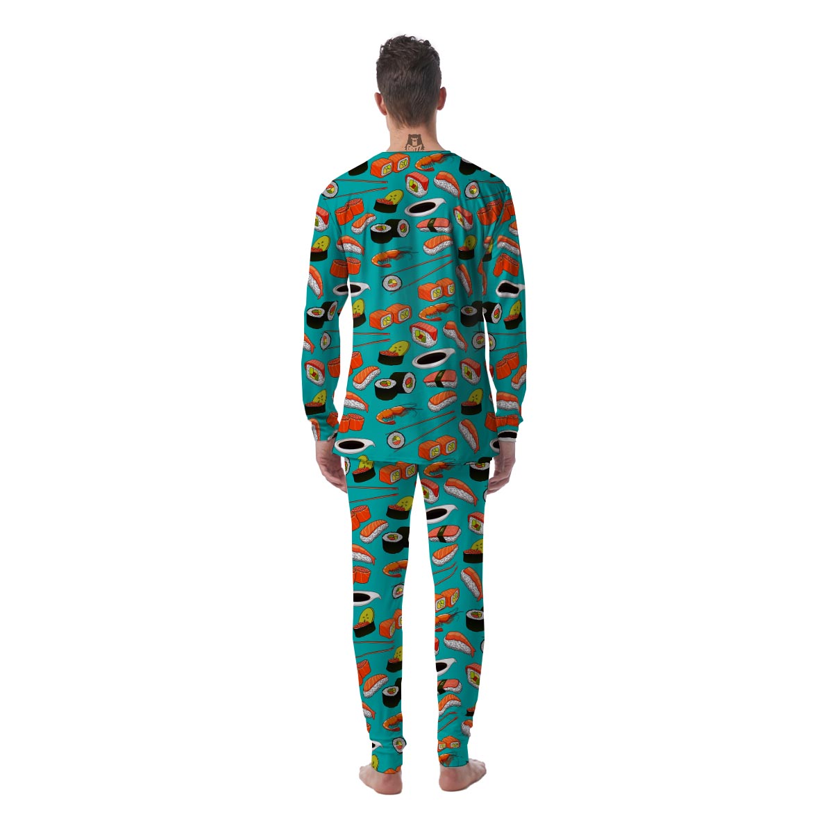 Rolls And Salmon Sushi Print Pattern Men's Pajamas-grizzshop