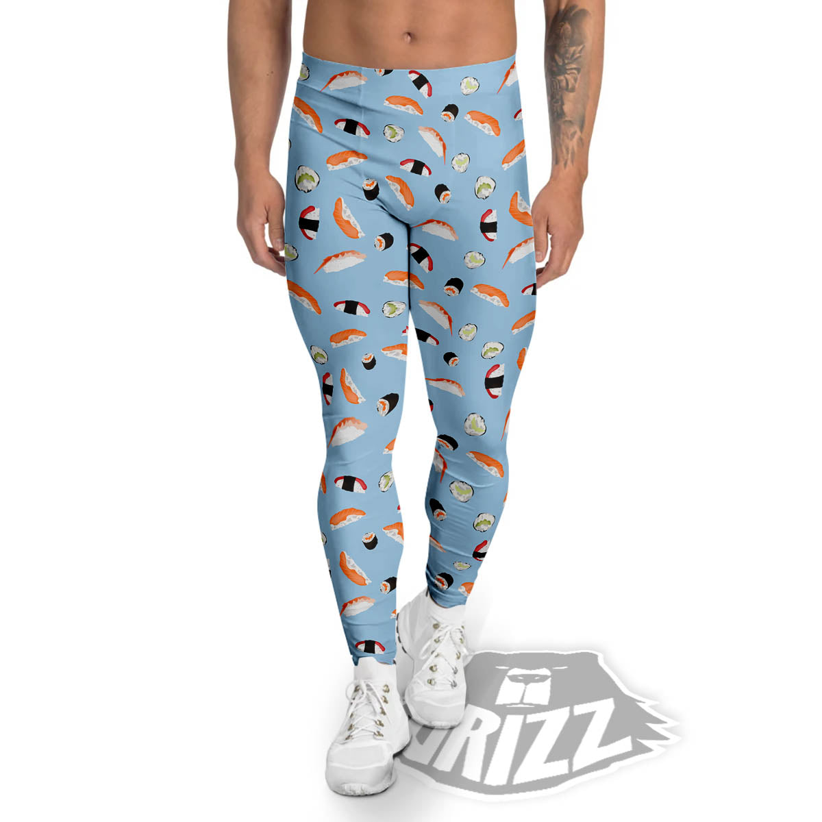 Rolls And Sushi Colorful Print Pattern Men's Leggings-grizzshop
