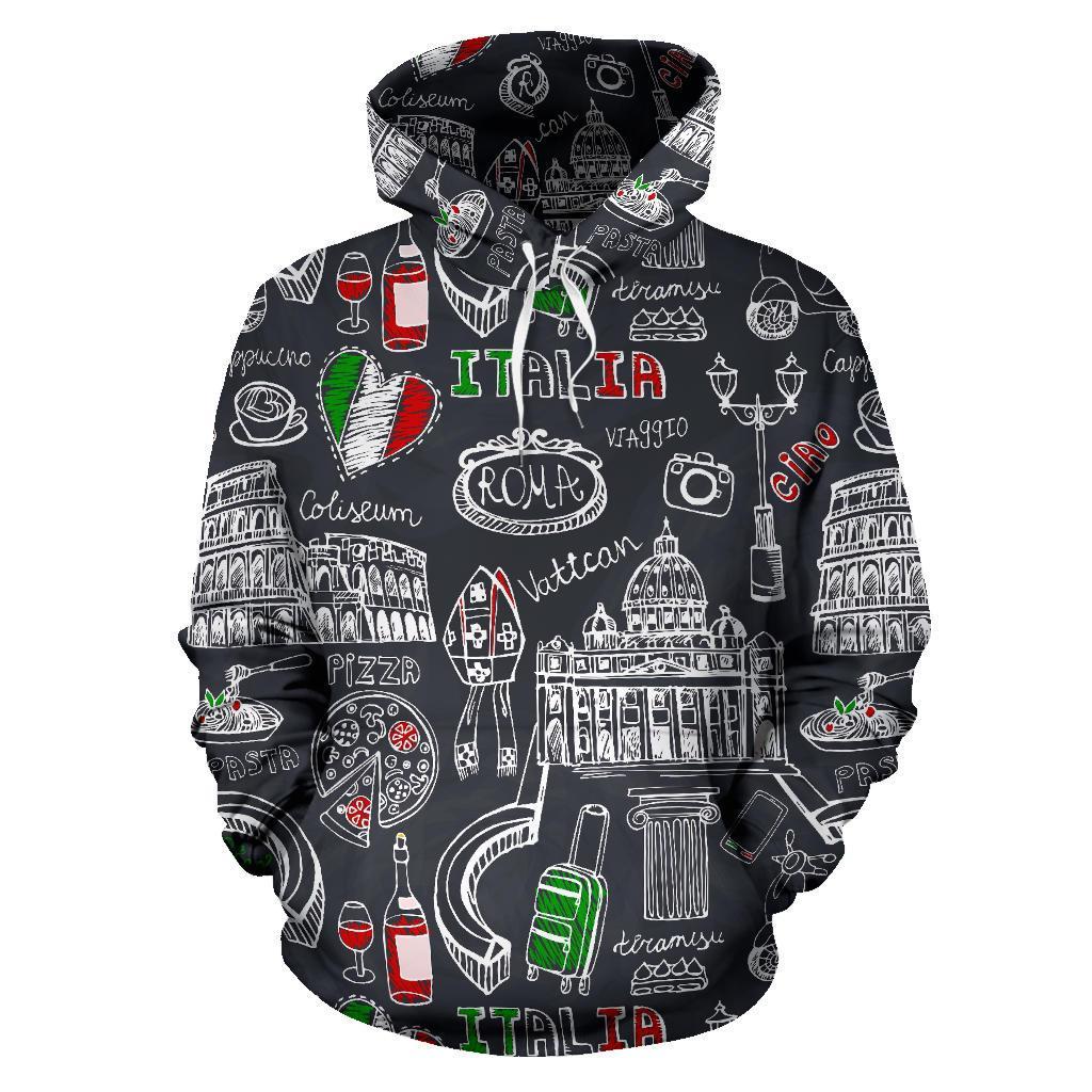 Rome Italy Pattern Print Men Women Pullover Hoodie-grizzshop