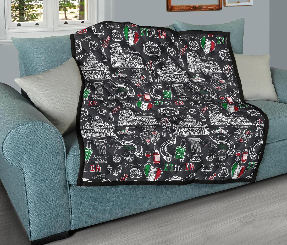 Rome Italy Pattern Print Quilt-grizzshop