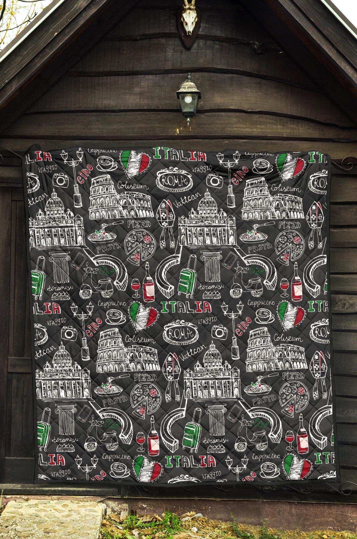 Rome Italy Pattern Print Quilt-grizzshop