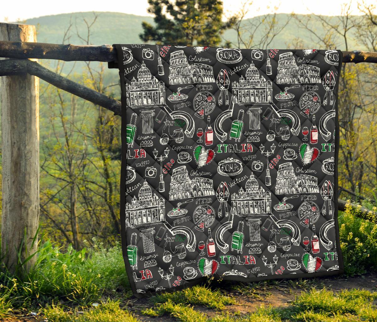 Rome Italy Pattern Print Quilt-grizzshop
