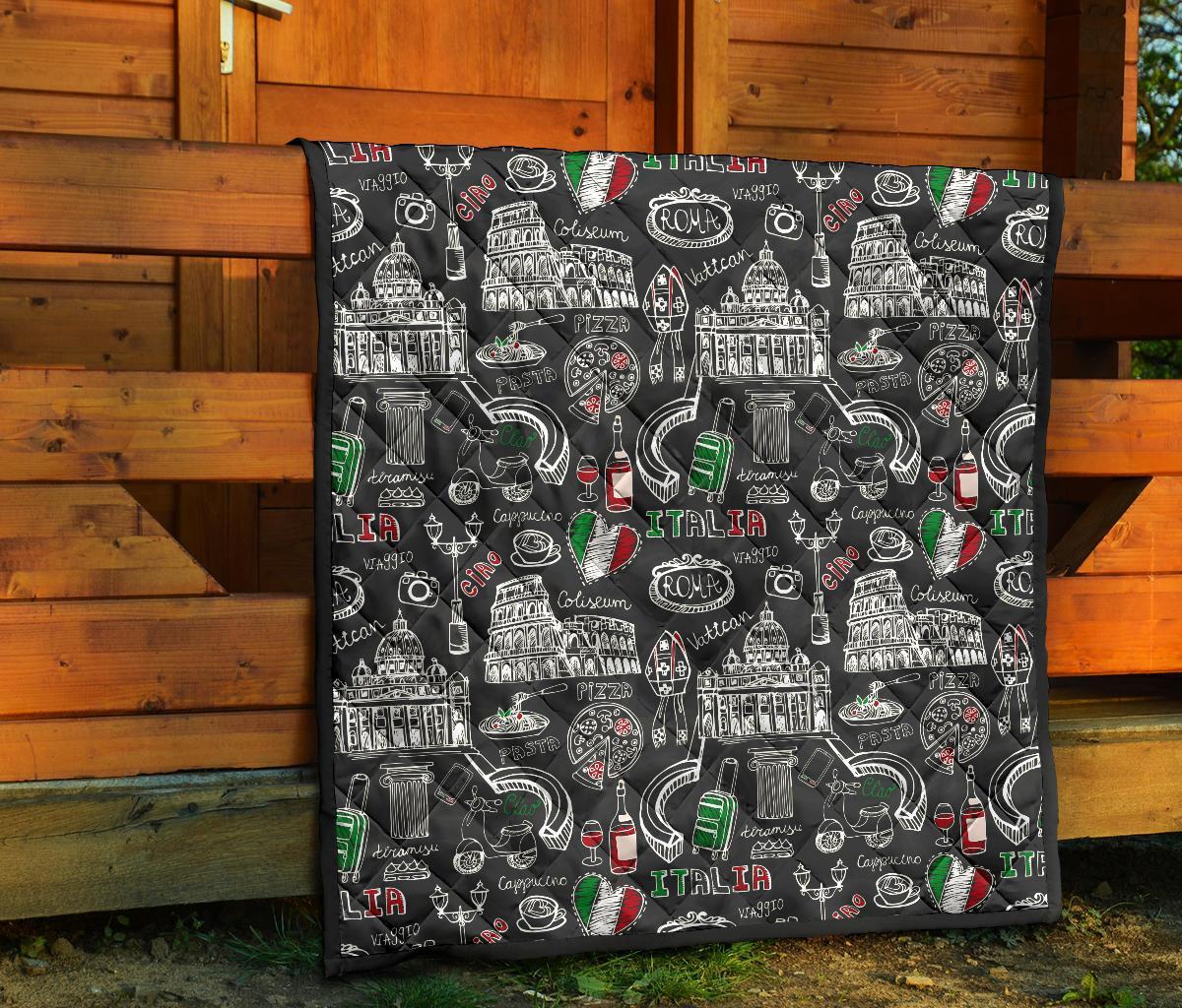 Rome Italy Pattern Print Quilt-grizzshop