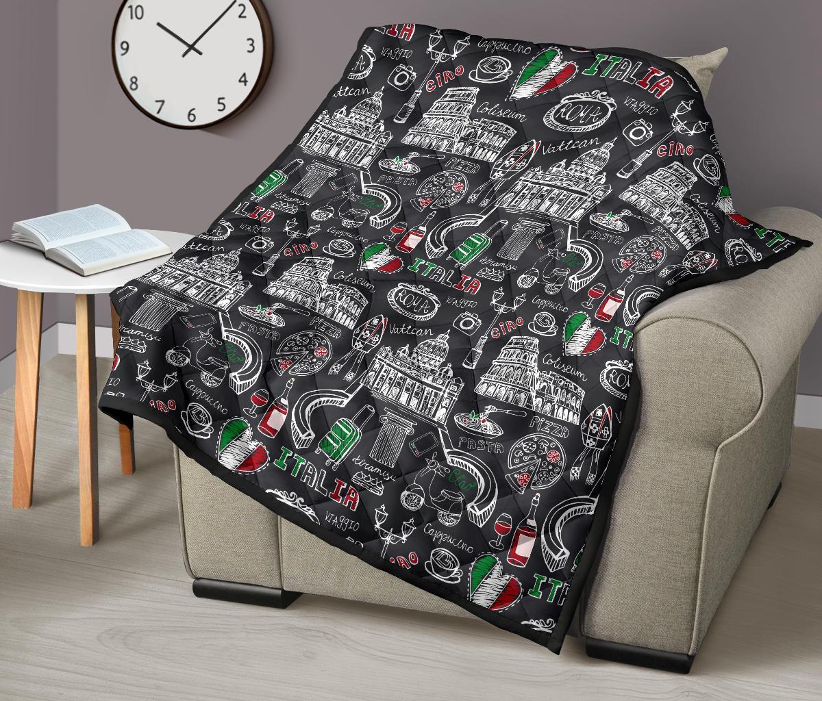 Rome Italy Pattern Print Quilt-grizzshop