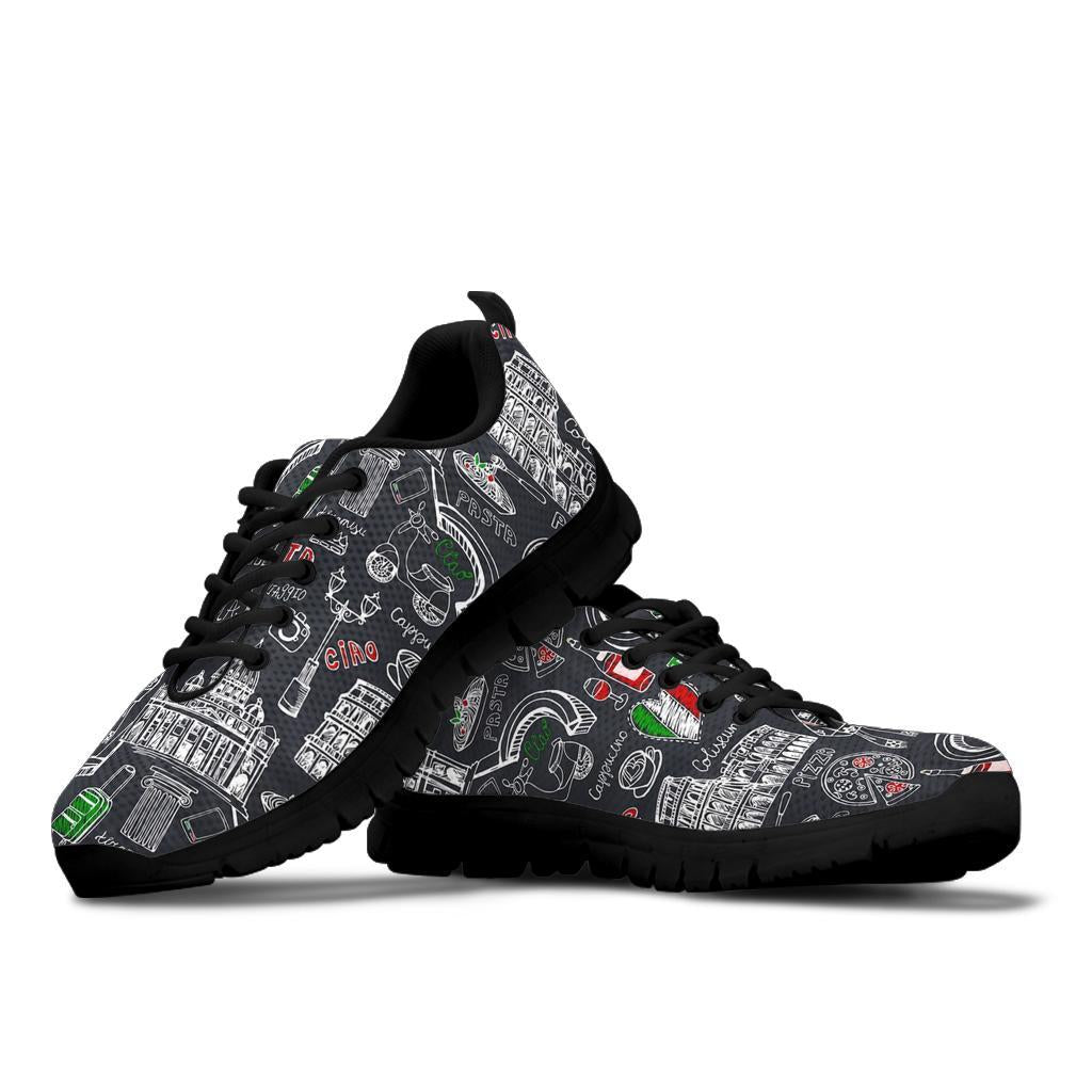 Rome Italy Pattern Print Sneaker Shoes For Men Women-grizzshop