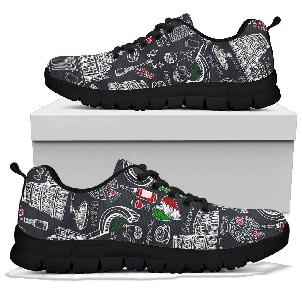 Rome Italy Pattern Print Sneaker Shoes For Men Women-grizzshop