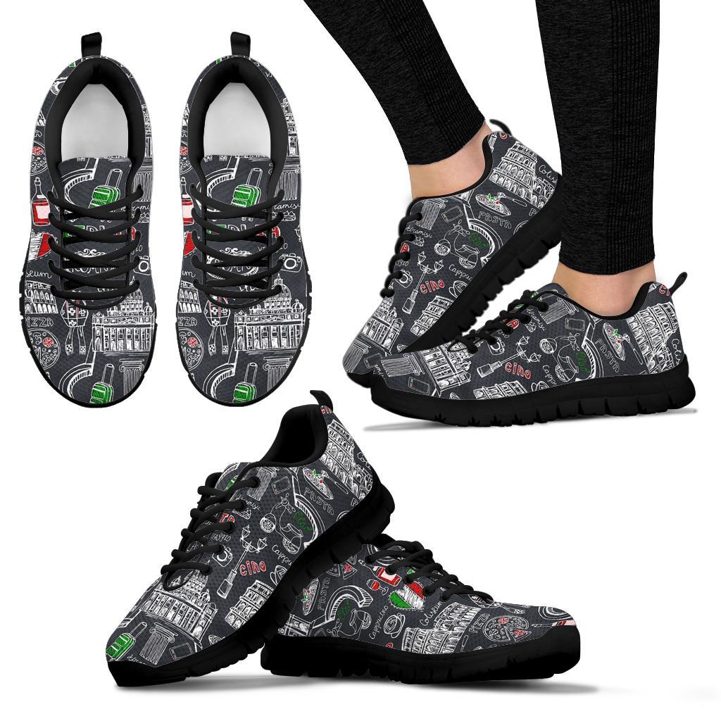 Rome Italy Pattern Print Sneaker Shoes For Men Women-grizzshop