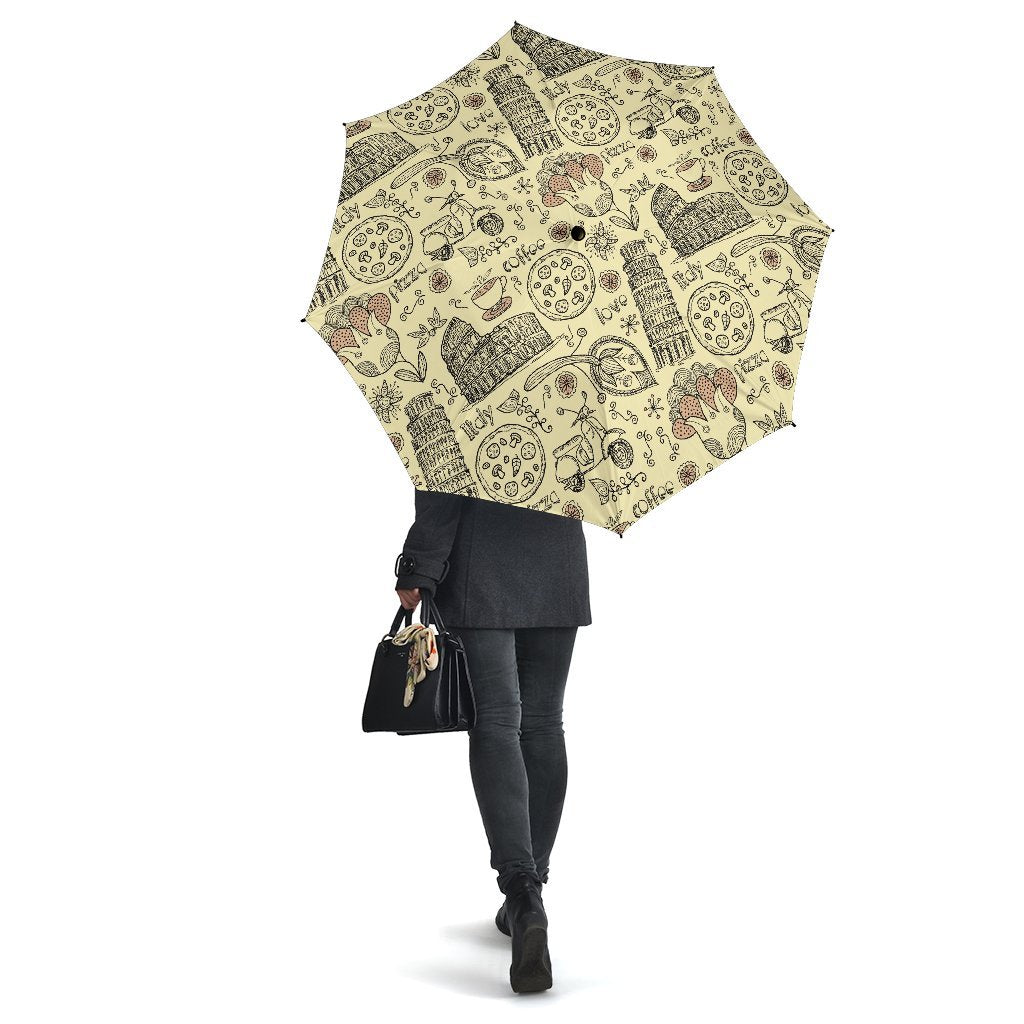 Rome Pattern Print Automatic Foldable Umbrella-grizzshop
