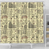 Rome Pattern Print Bathroom Shower Curtain-grizzshop