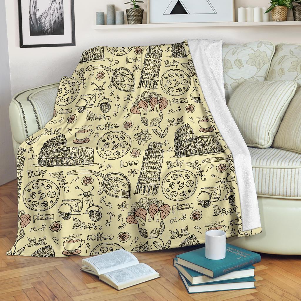 Rome Pattern Print Blanket-grizzshop