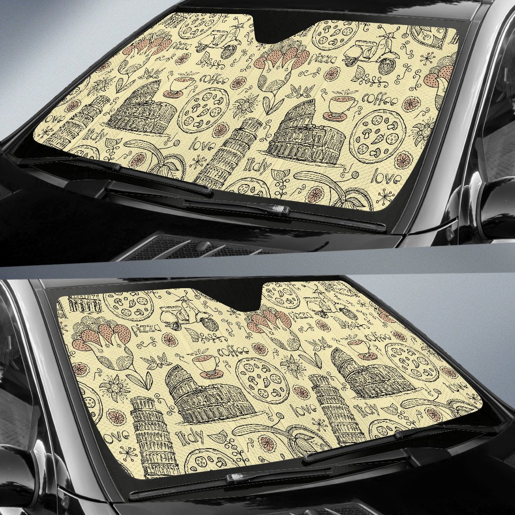 Rome Pattern Print Car Sun Shade-grizzshop