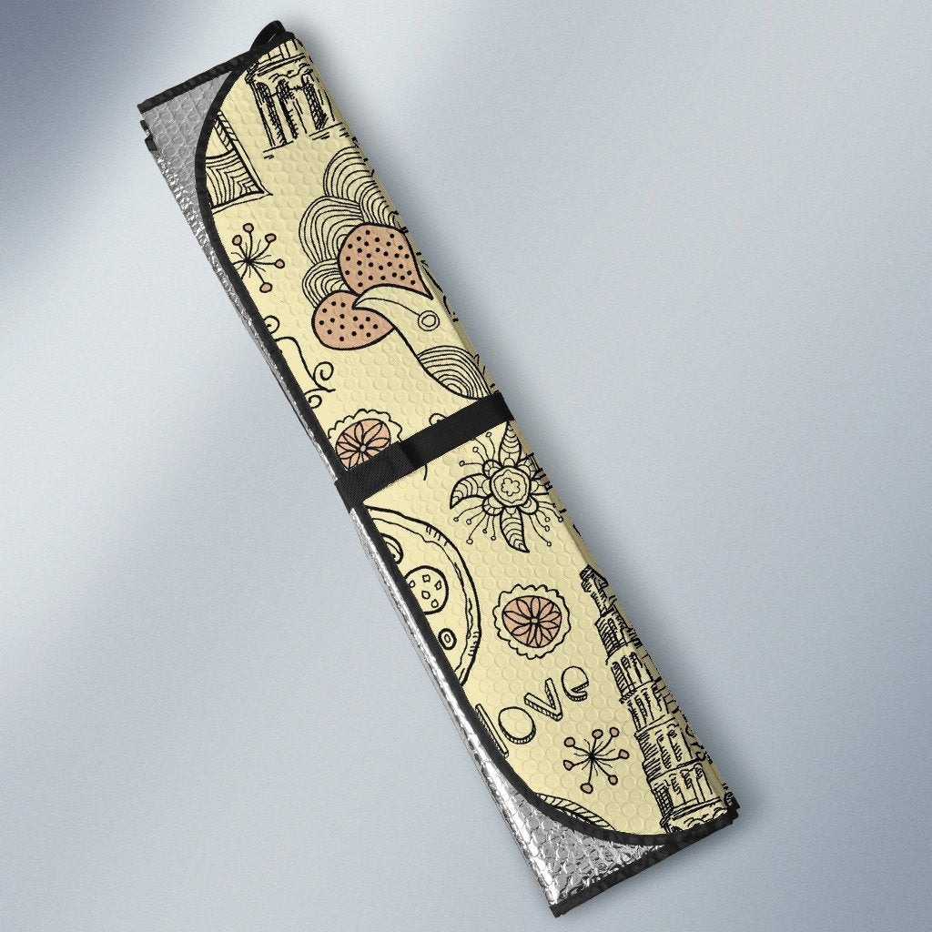 Rome Pattern Print Car Sun Shade-grizzshop