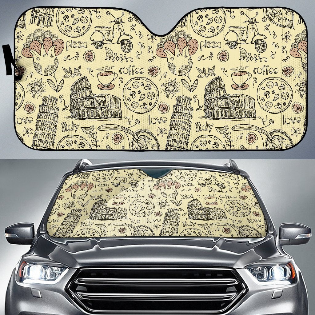 Rome Pattern Print Car Sun Shade-grizzshop