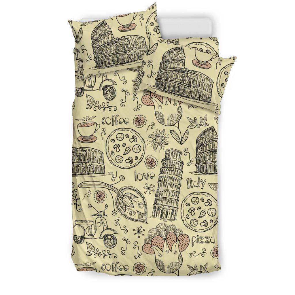 Rome Pattern Print Duvet Cover Bedding Set-grizzshop