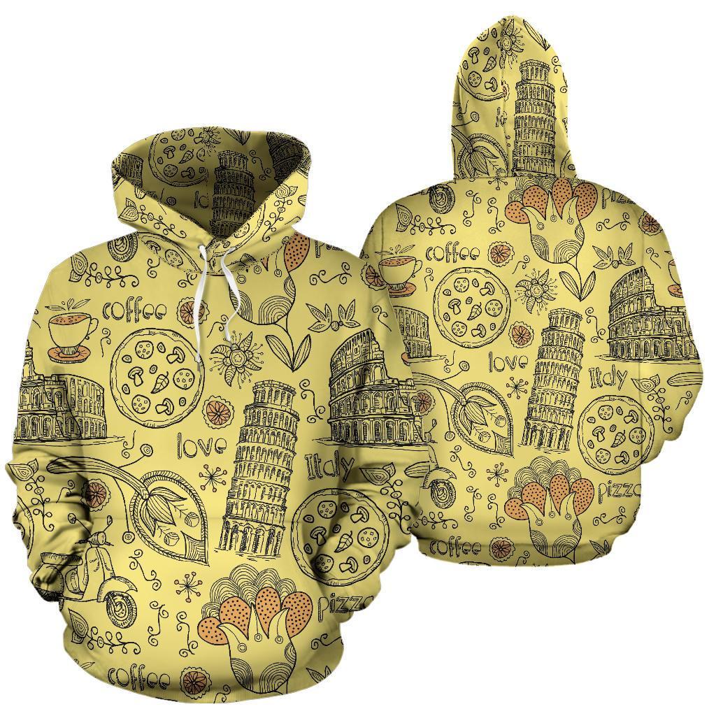 Rome Pattern Print Men Women Pullover Hoodie-grizzshop