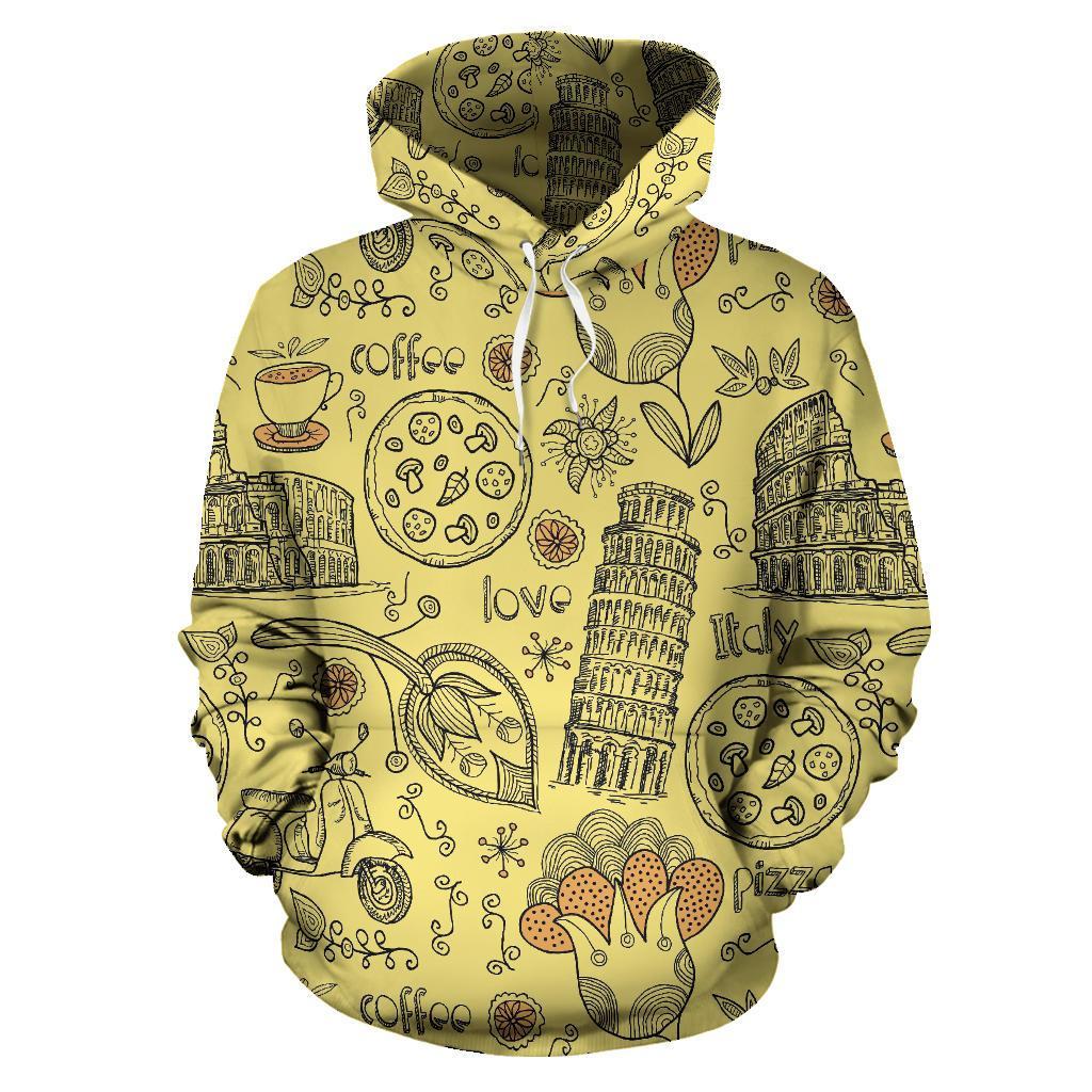 Rome Pattern Print Men Women Pullover Hoodie-grizzshop