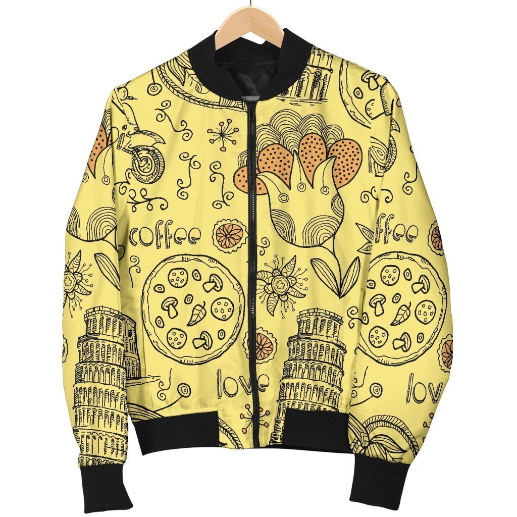 Rome Pattern Print Men's Bomber Jacket-grizzshop