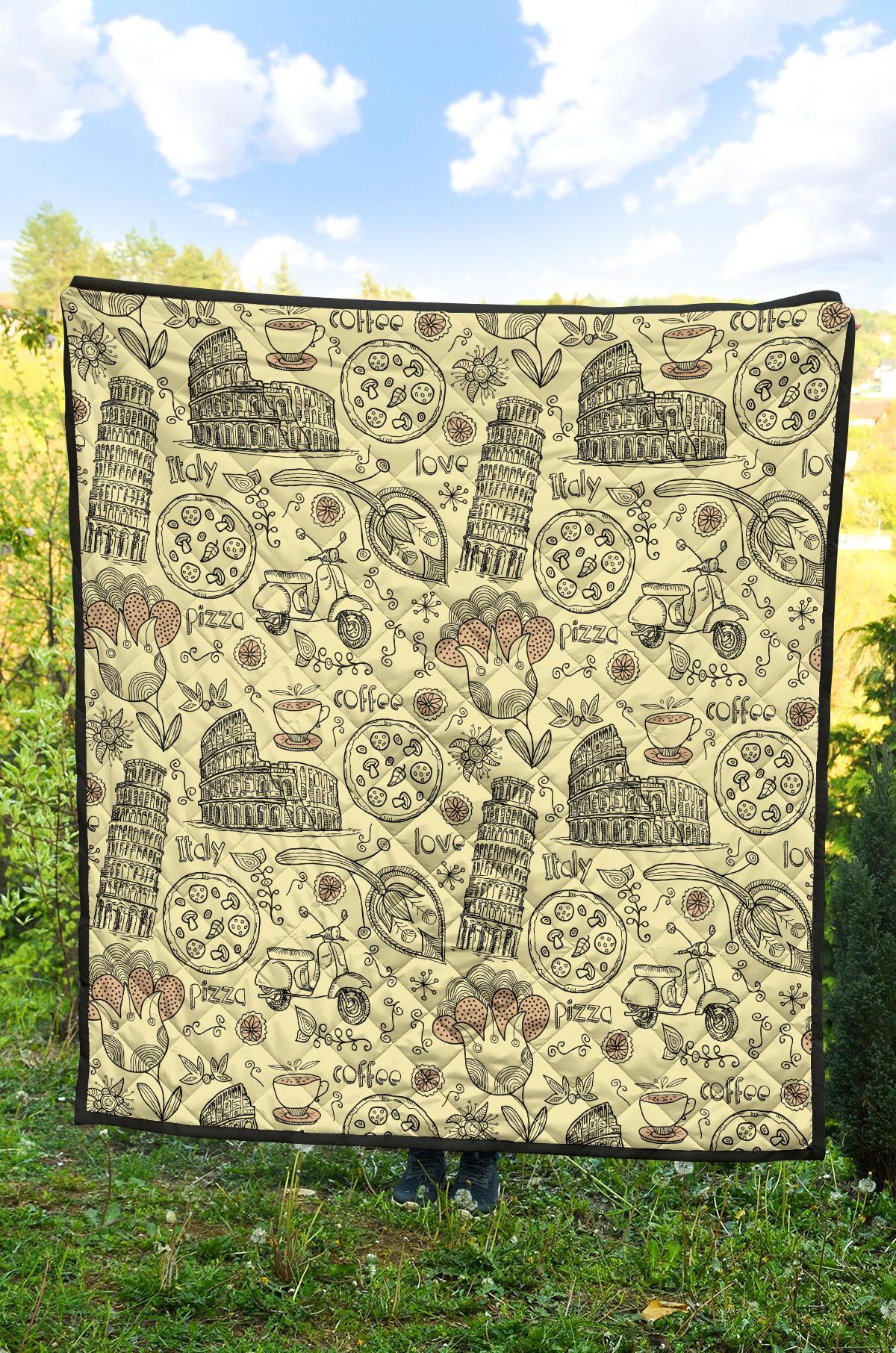 Rome Pattern Print Quilt-grizzshop