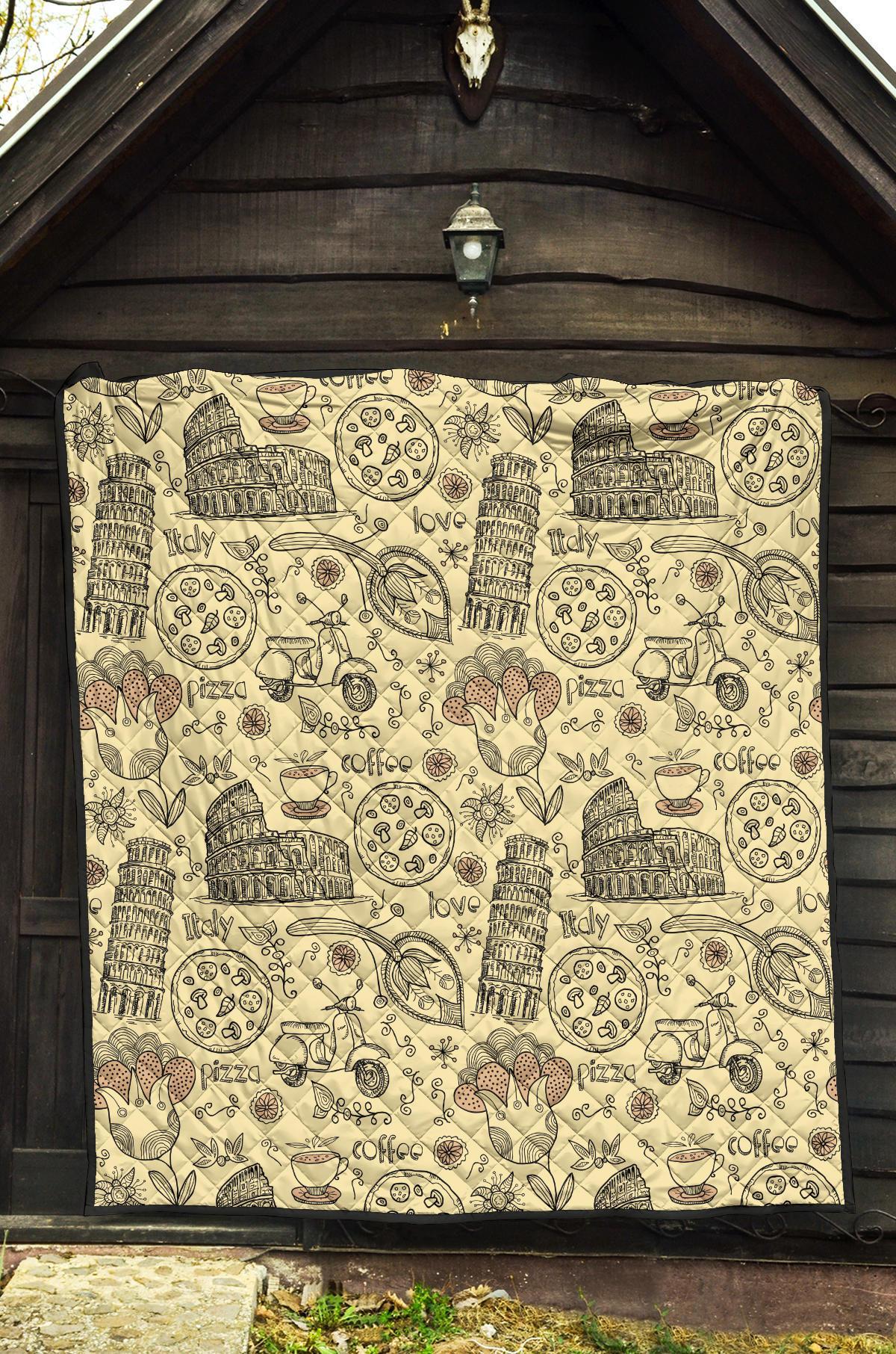 Rome Pattern Print Quilt-grizzshop