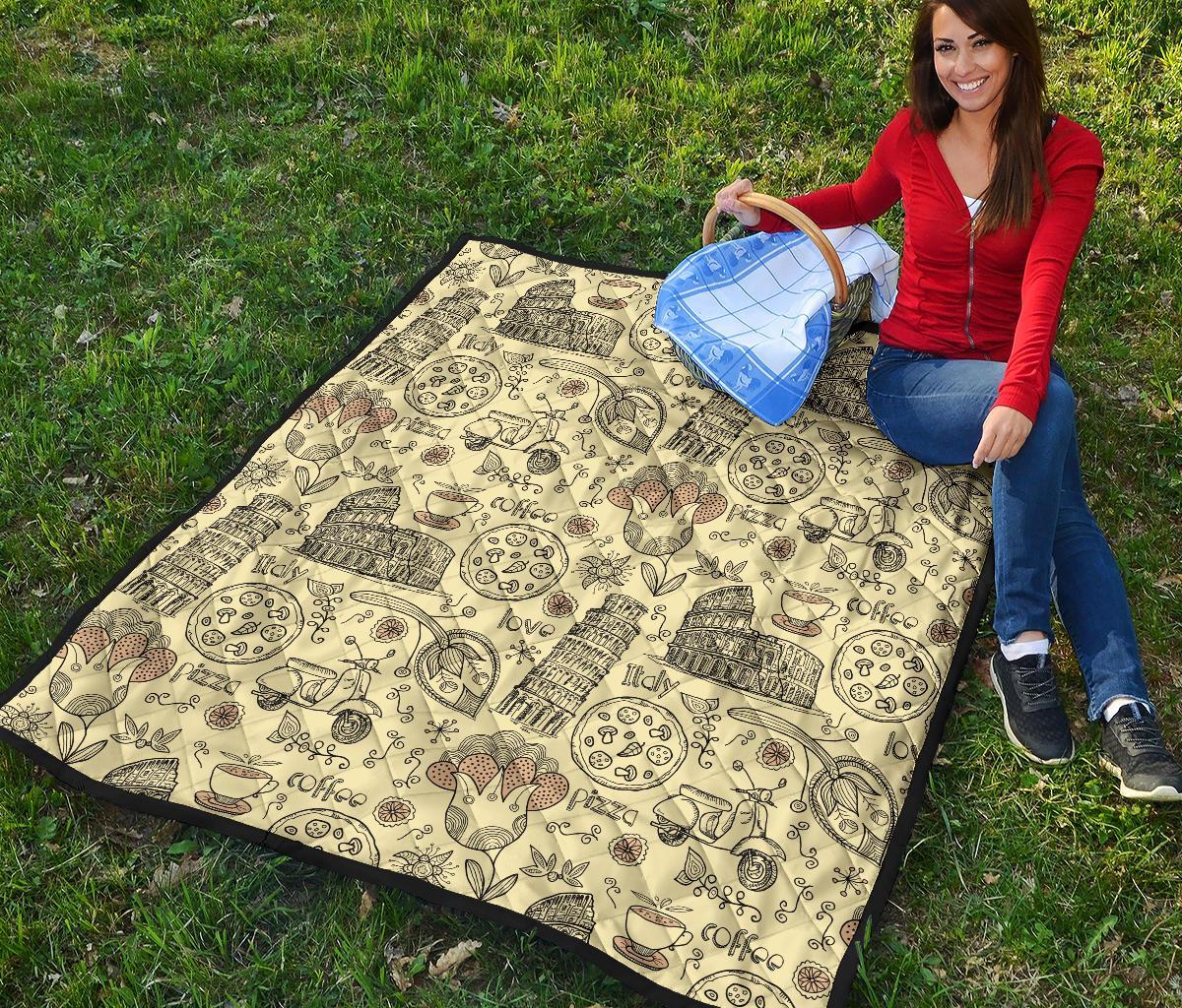 Rome Pattern Print Quilt-grizzshop