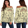 Load image into Gallery viewer, Rome Pattern Print Women Off Shoulder Sweatshirt-grizzshop