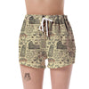 Rome Pattern Print Women's Shorts-grizzshop