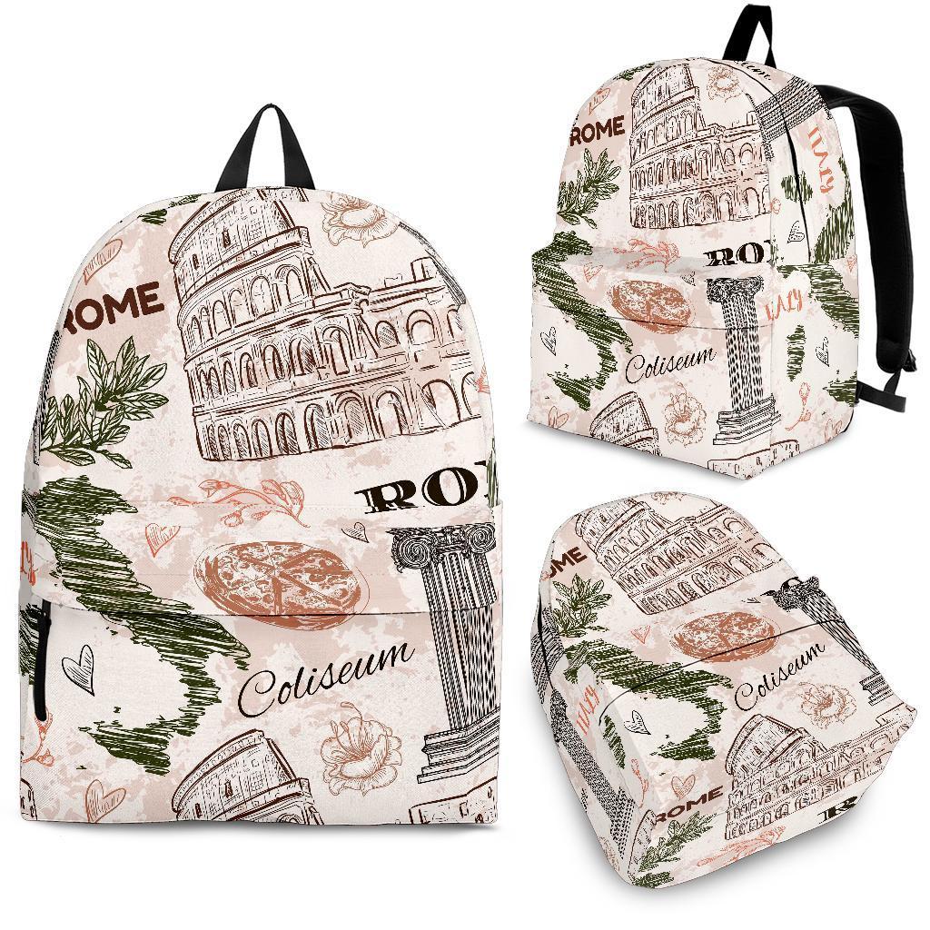 Rome Print Pattern Backpack-grizzshop