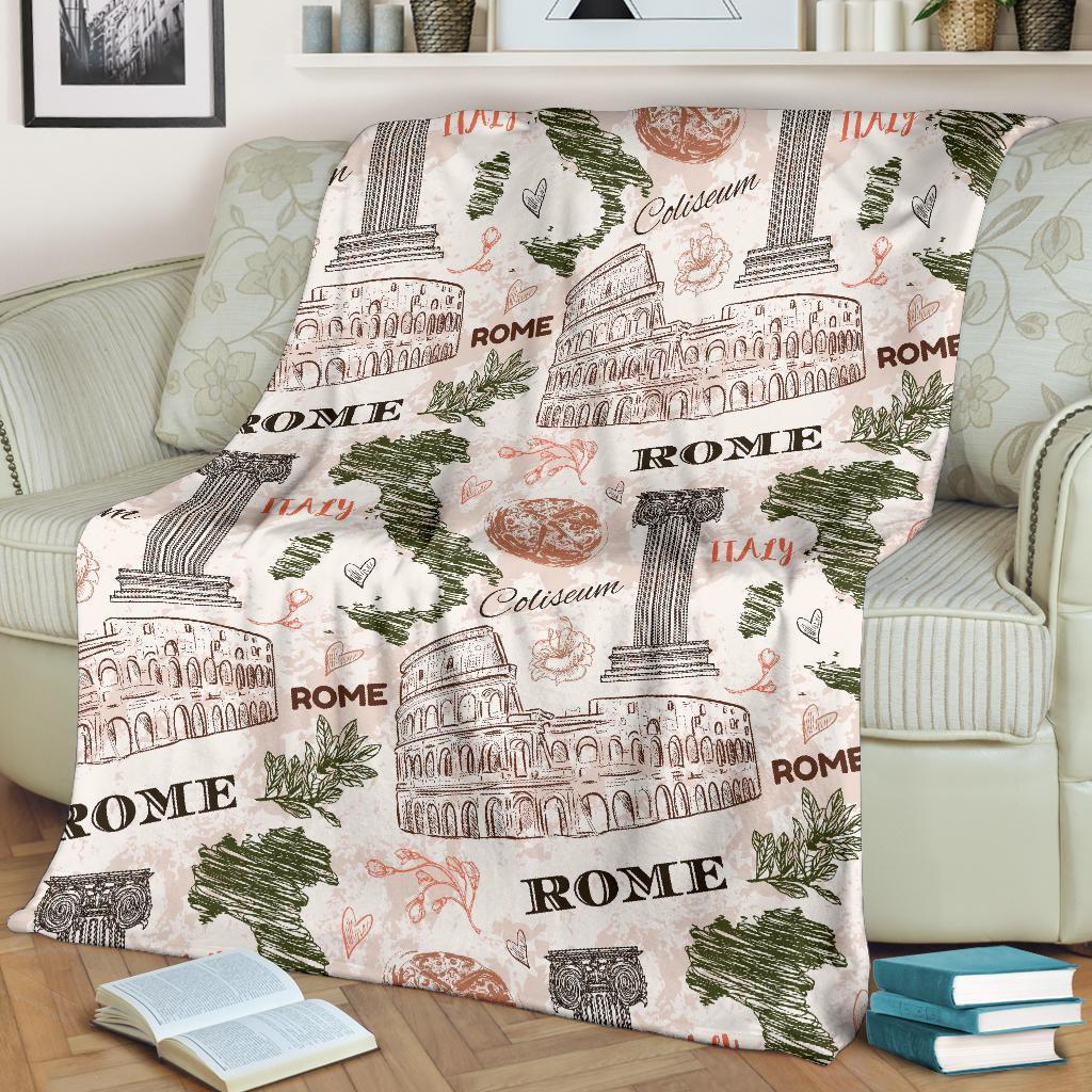 Rome Print Pattern Blanket-grizzshop