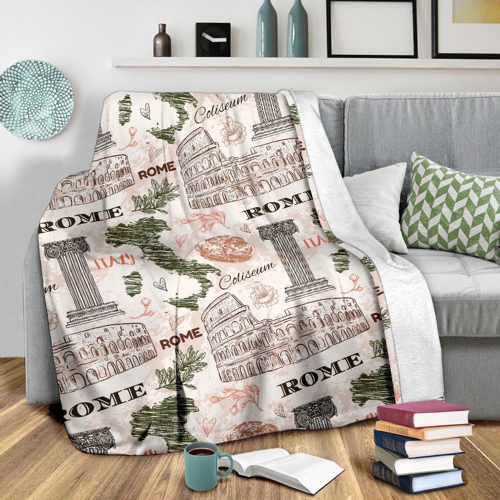 Rome Print Pattern Blanket-grizzshop